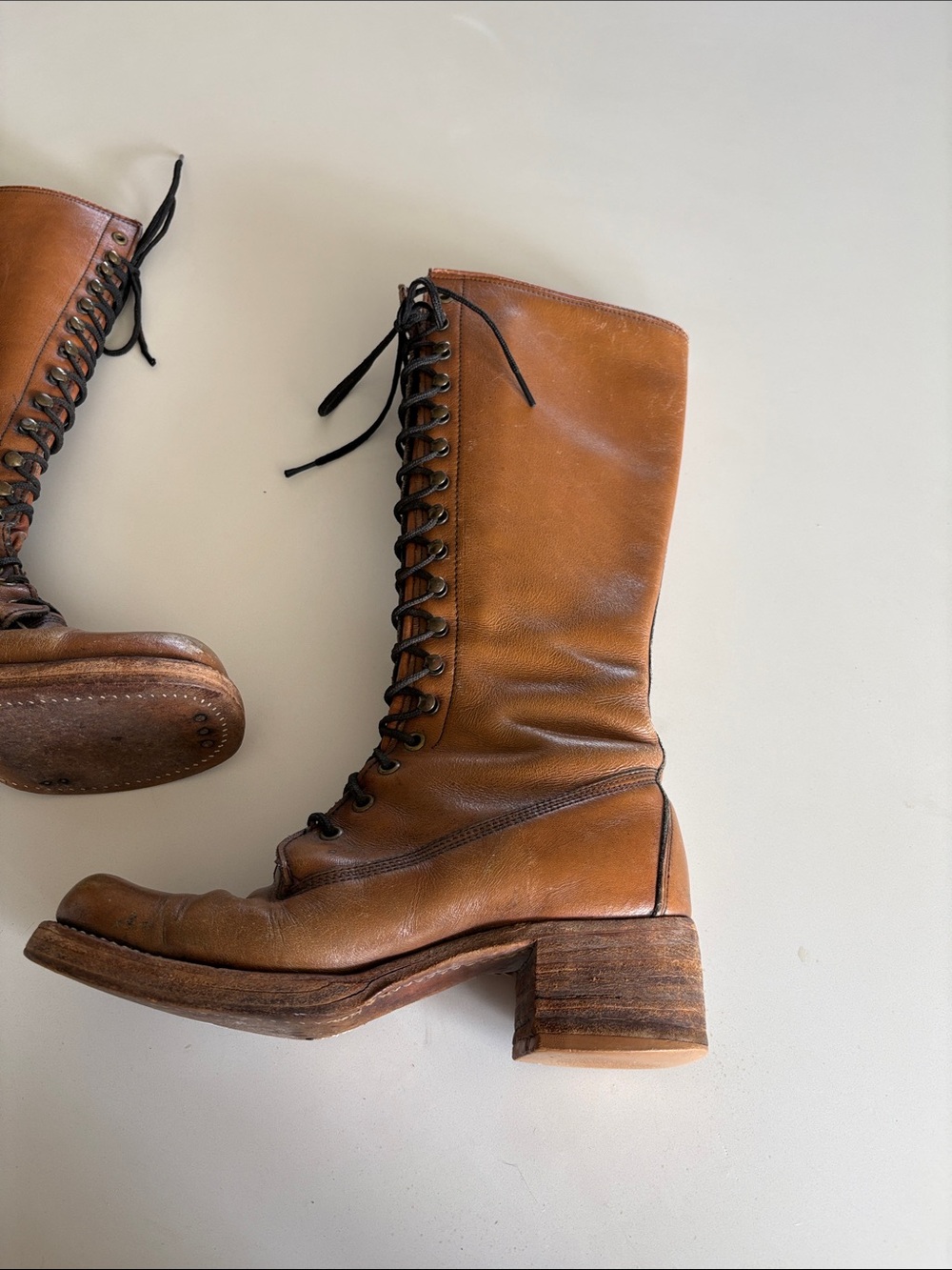 Frye Lace up Boots Black Label Vintage Lace-Up made in the USA Women's Boots - Picture 4 of 17